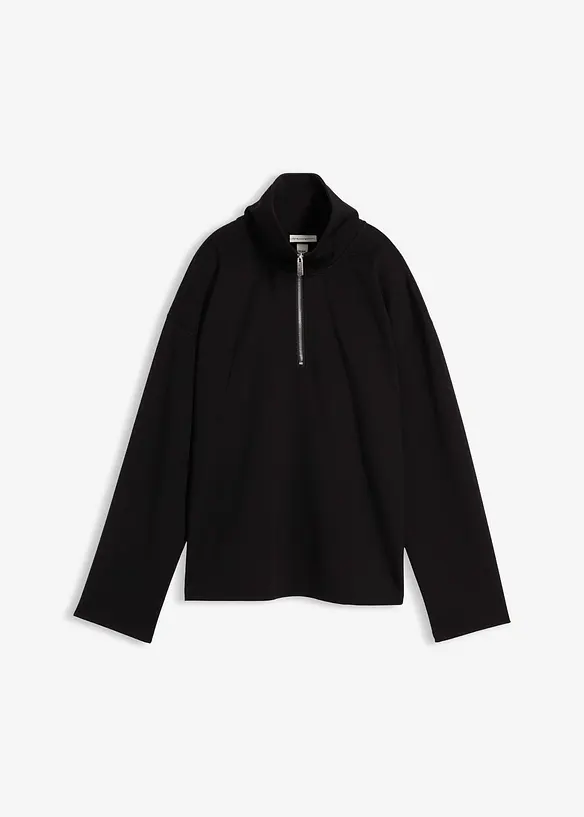 Svetr s límečkem na zip, z viskózové směsi, bonprix