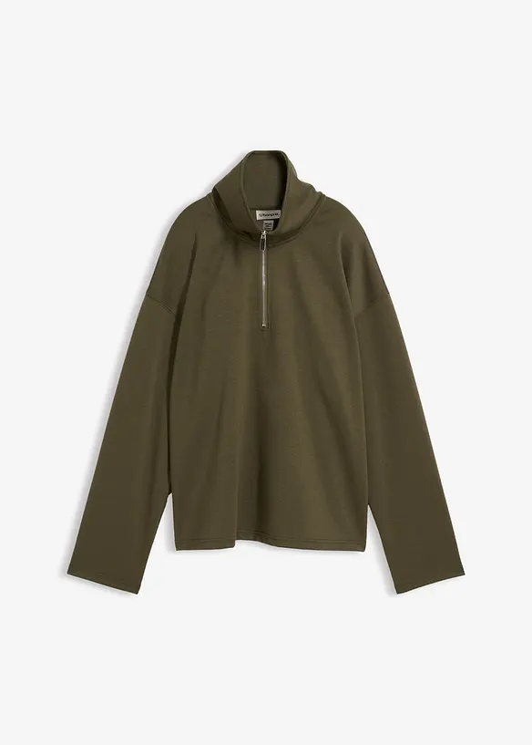 Svetr s l&iacute;mečkem na zip, z visk&oacute;zov&eacute; směsi, bonprix