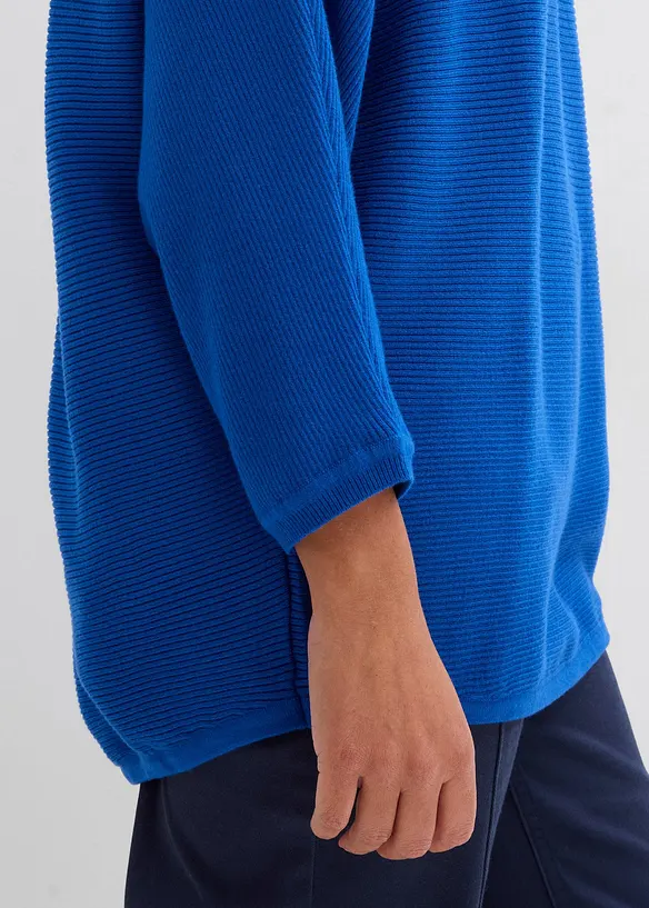 Oversize žebrovan&yacute; svetr ze směsi s visk&oacute;zou, bonprix