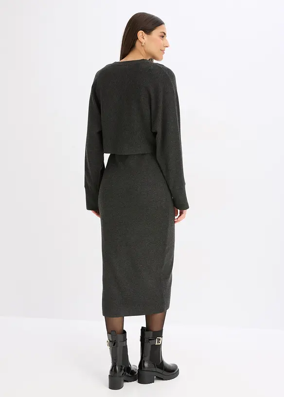 Pleten&aacute; souprava se &scaron;aty (2d&iacute;ln&aacute; souprava), bonprix