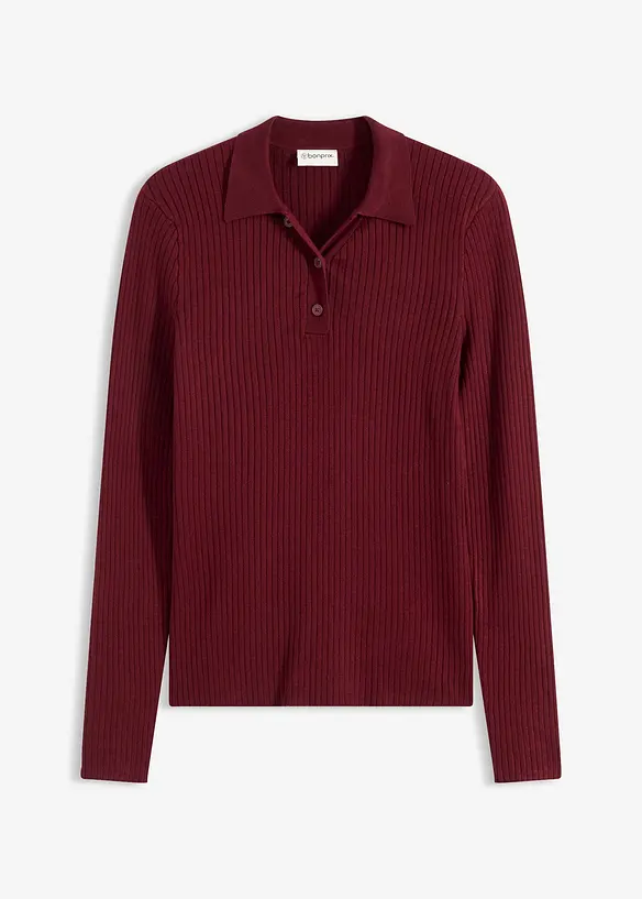 Žebrovan&yacute; svetr ze směsi s visk&oacute;zou, bonprix