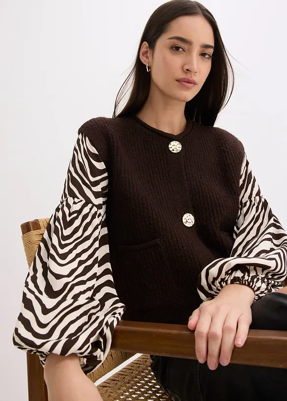 Pletená vesta s ozdobnými knoflíky, bonprix