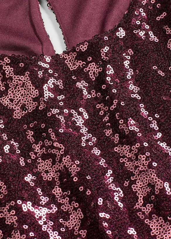 Triko s dlouhým rukávem a flitry, bonprix