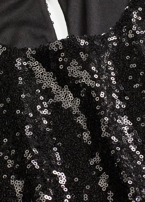 Triko s dlouhým rukávem a flitry, bonprix