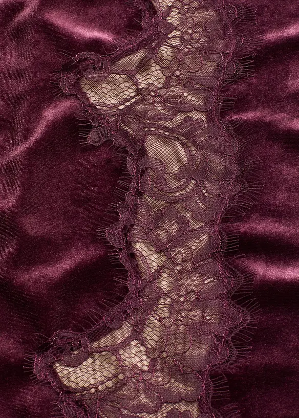 Marlene kalhoty z měkkého sametu s krajkovou vsadkou, bonprix