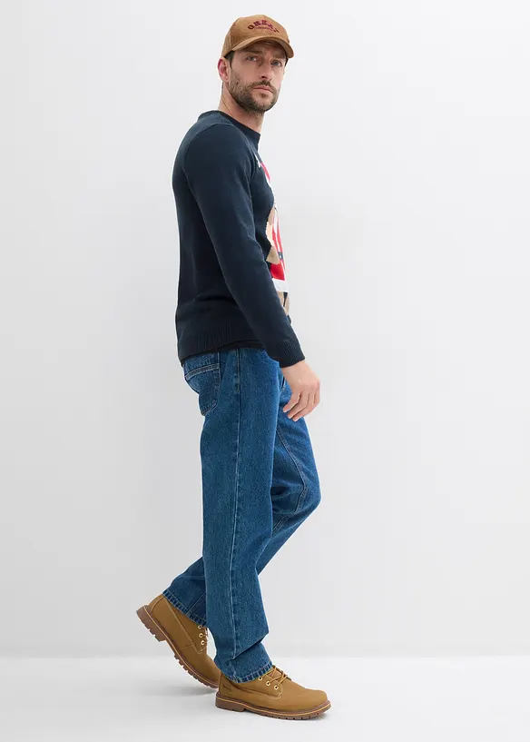 Jemně pletený svetr s vánočním motivem, bonprix