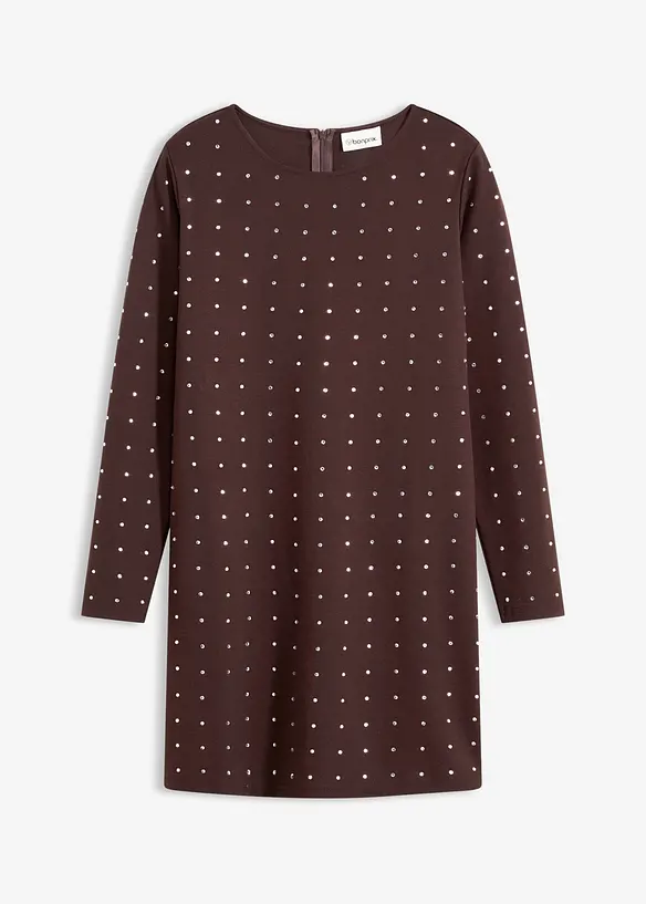 Žerzejové šaty se štrasovými aplikacemi, bonprix