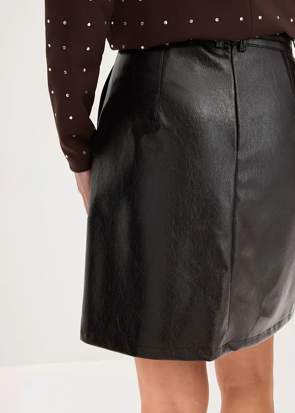 Sukně se skladem, z imitace lakované kůže, bonprix