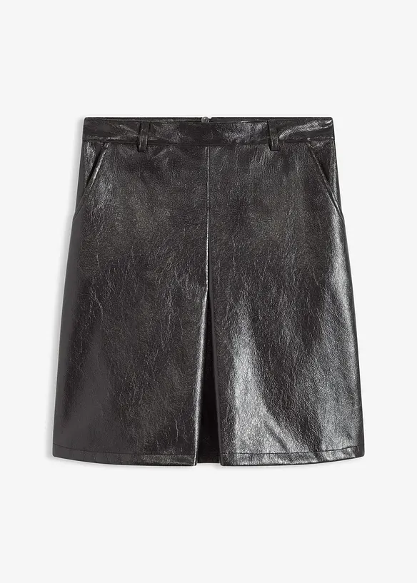 Sukně se skladem, z imitace lakované kůže, bonprix