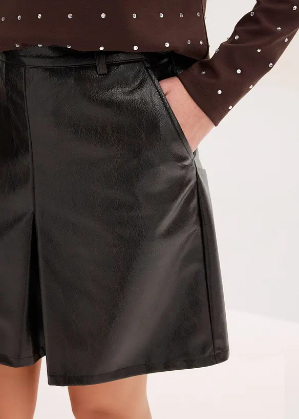 Sukně se skladem, z imitace lakované kůže, bonprix