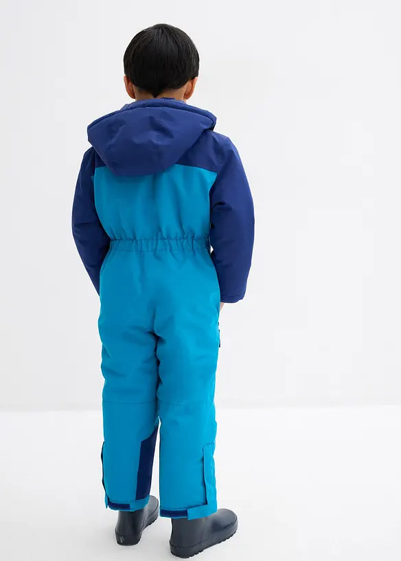Zimní kombinéza s hřejivou podšívkou, odnímatelnou kapucí a reflexními detaily, bonprix