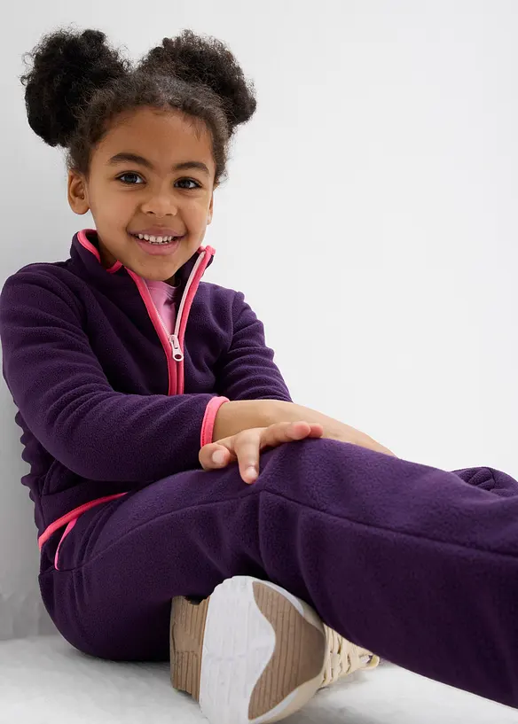 Měkký flísový svetr s kontrastními detaily, bonprix