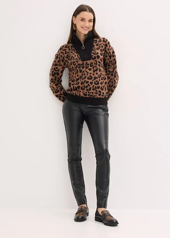 Svetr s límečkem na zip, bonprix