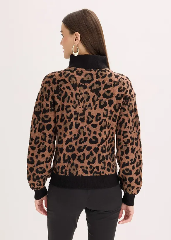 Svetr s límečkem na zip, bonprix