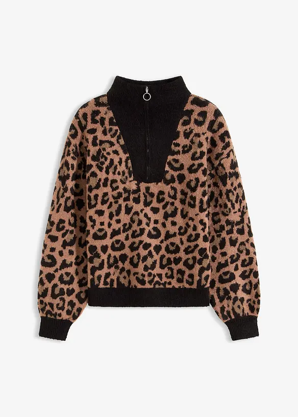 Svetr s límečkem na zip, bonprix