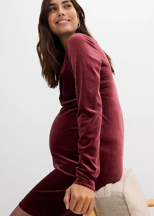 Těhotenské a kojicí šaty z měkkého sametu, bonprix