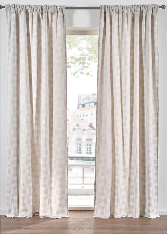 Žakárový závěs z organické bavlny (1 ks v balení), bonprix