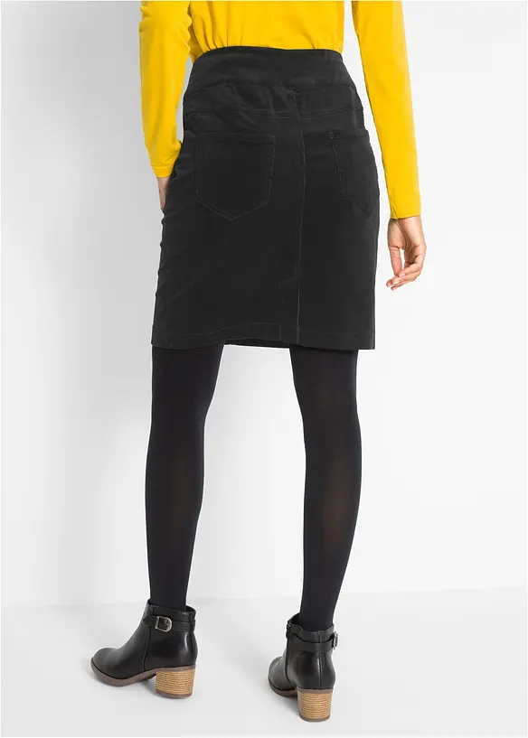 Strečov&aacute; man&scaron;estrov&aacute; sukně z bavlny s pohodln&yacute;m pasem, bonprix