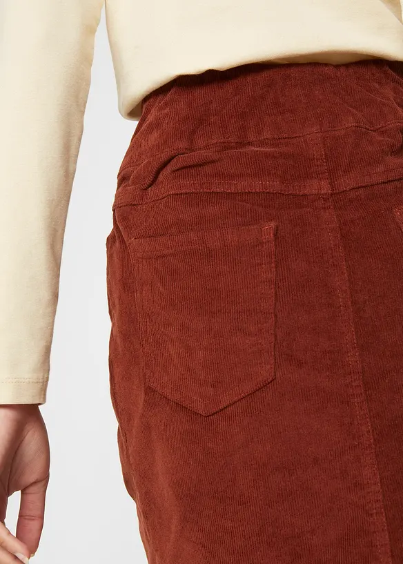 Strečov&aacute; man&scaron;estrov&aacute; sukně z bavlny s pohodln&yacute;m pasem, bonprix