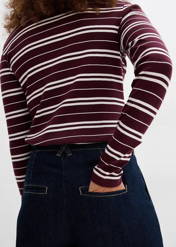 Džíny Wide Leg, High Waist, s pohodlnou pasovkou, bonprix