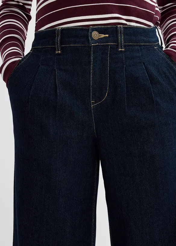 Džíny Wide Leg, High Waist, s pohodlnou pasovkou, bonprix