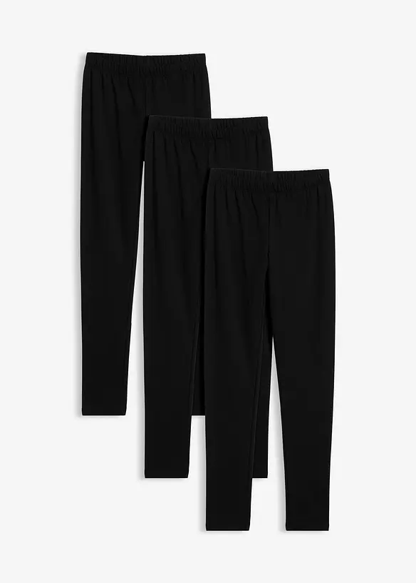 Termo legíny z elastické bavlněné směsi (3 ks v balení), bonprix