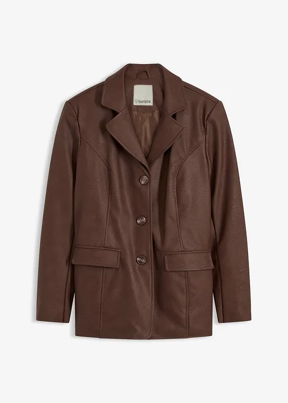 Dlouhý blejzr z umělé kůže, bonprix