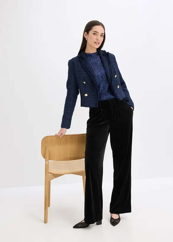 Halenka bez zapínání, s flitry, bonprix