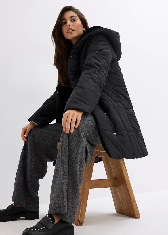 Prošívaná bunda s umělou kožešinou, bonprix