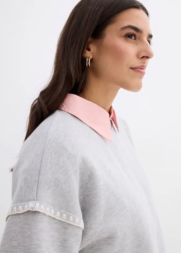 Oversize mikina z bavlněné směsi, bonprix