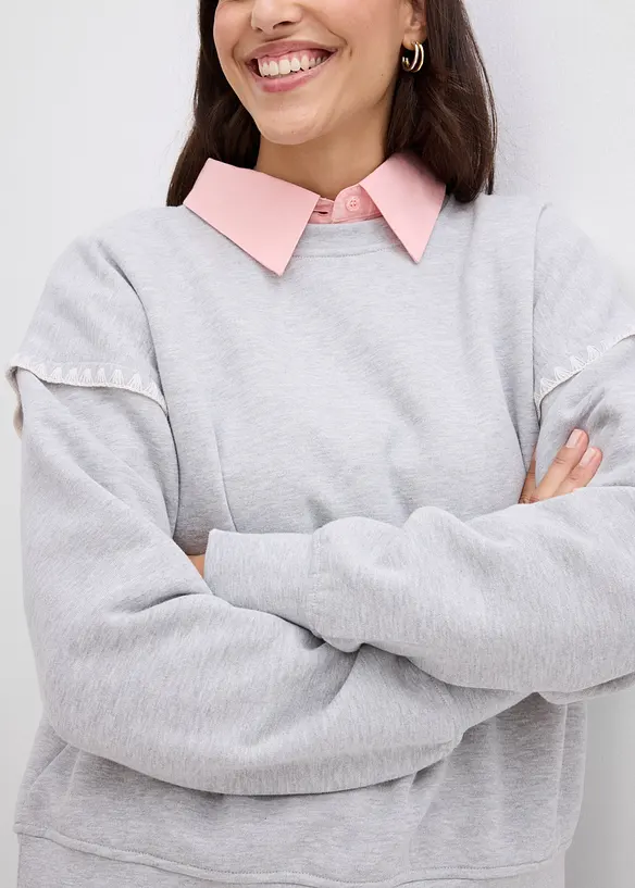 Oversize mikina z bavlněné směsi, bonprix