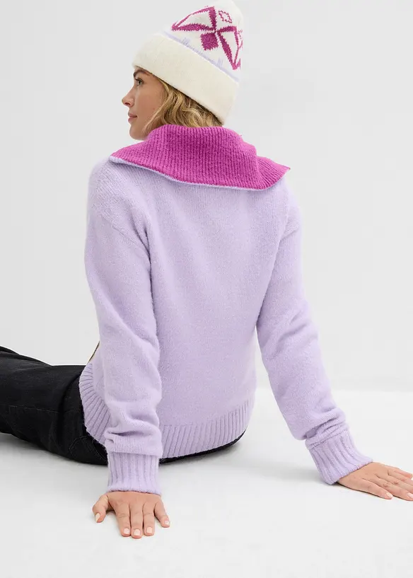 Svetr s límečkem na zip, bonprix