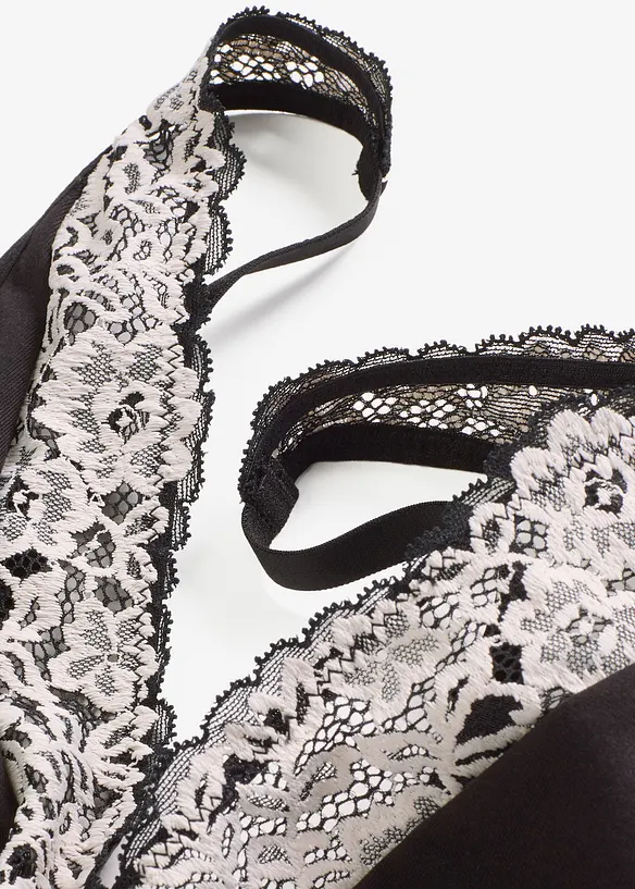 Podprsenkový top bez kostic, s organickou bavlnou a krajkou, bonprix