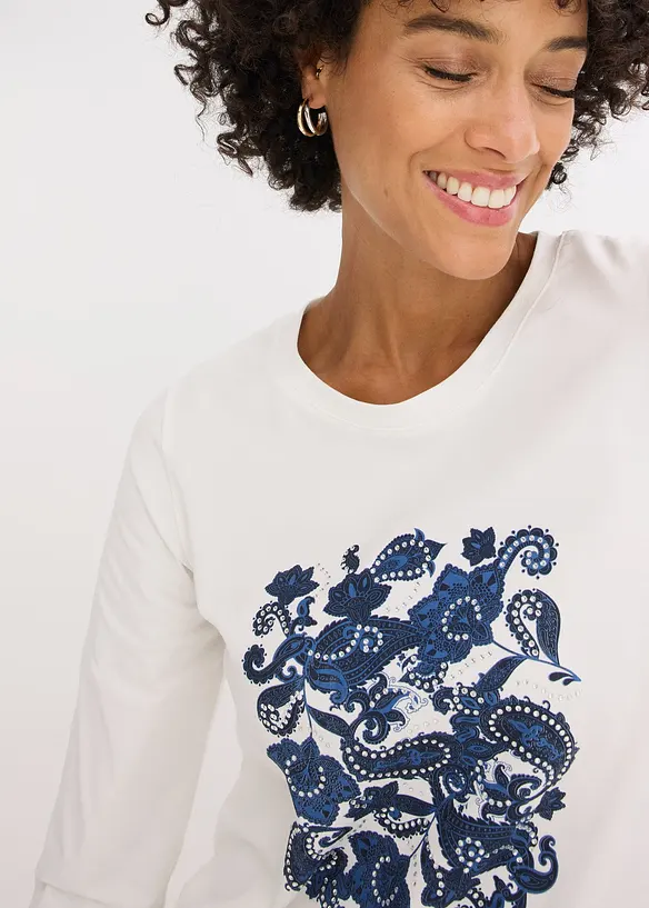 Tričko s dlouhým rukávem a natištěným motivem, bonprix