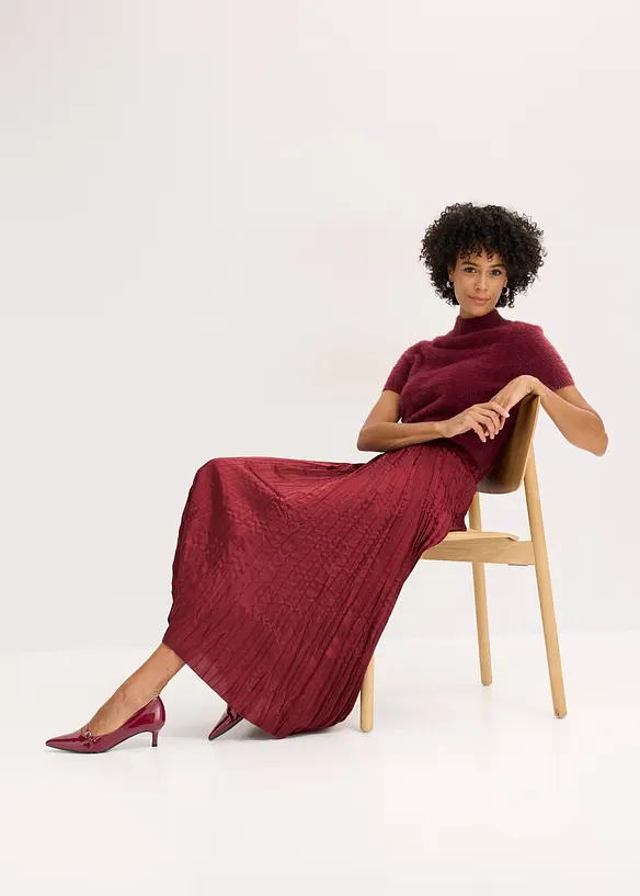 Saténová sukně se zmačkaným efektem, bonprix