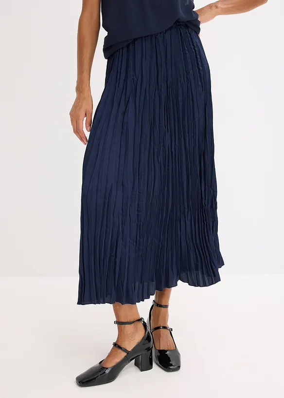 Sat&eacute;nov&aacute; sukně se zmačkan&yacute;m efektem, bonprix