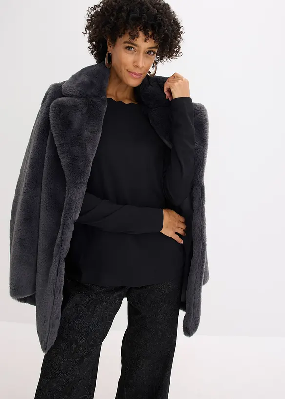 Triko se zvlněnými okraji, z materiálu Punto di Roma, bonprix