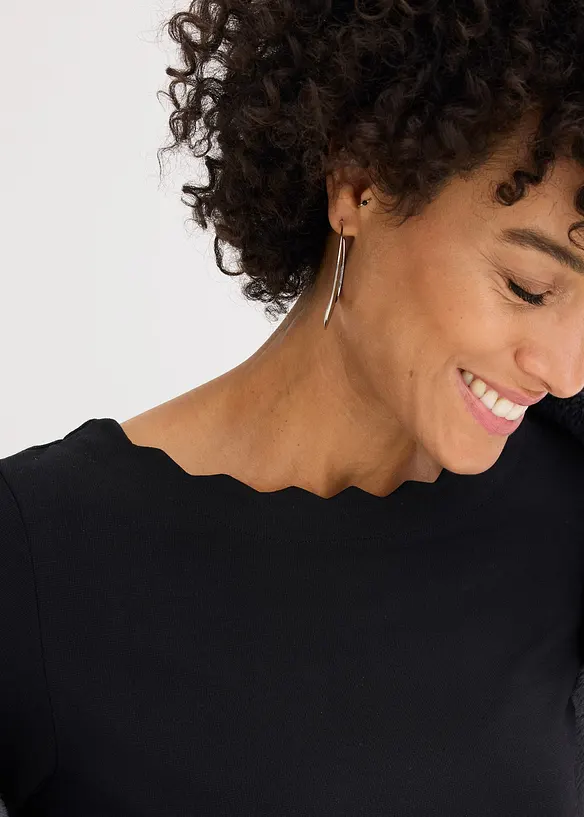 Triko se zvlněnými okraji, z materiálu Punto di Roma, bonprix