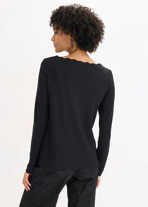 Triko se zvlněnými okraji, z materiálu Punto di Roma, bonprix