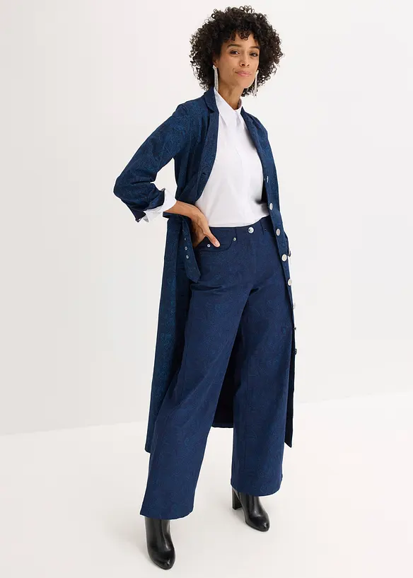 Kalhoty Wide Leg z bavlněného streče, bonprix