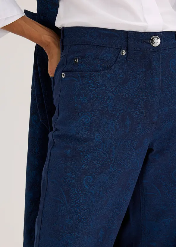 Kalhoty Wide Leg z bavlněného streče, bonprix