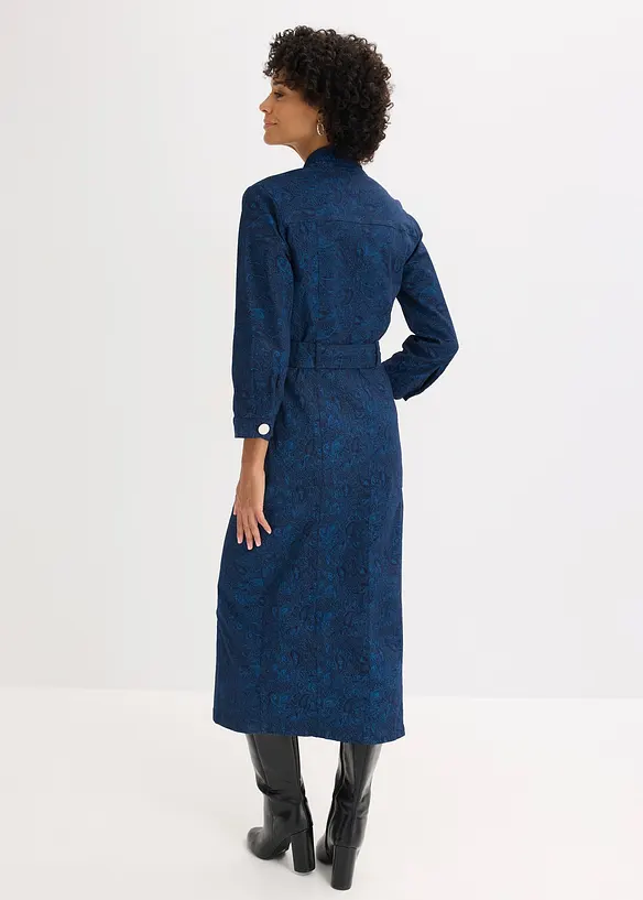 Keprové šaty s opaskem (2dílná souprava), bonprix