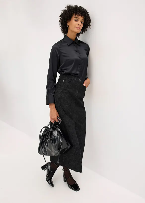 Strečová sukně z bavlny, bonprix