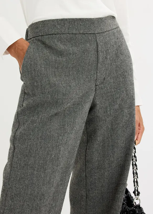 Kalhoty Bootcut s tvídovým vzhledem, bonprix