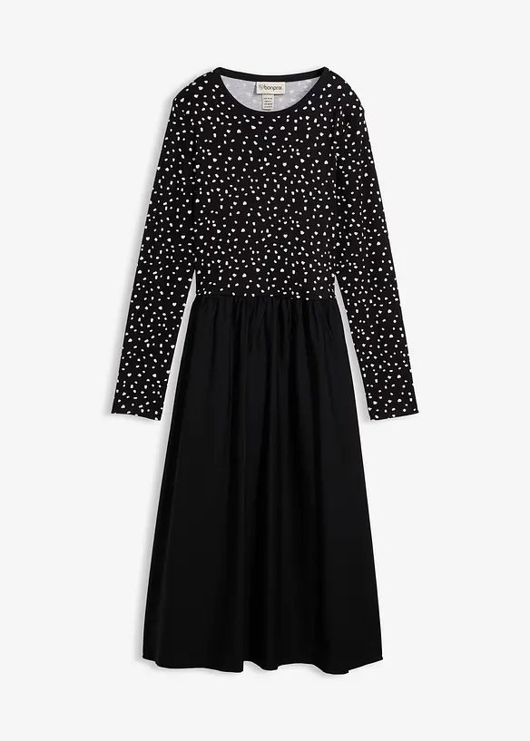 Šaty z různých materiálů z čisté bavlny, bonprix