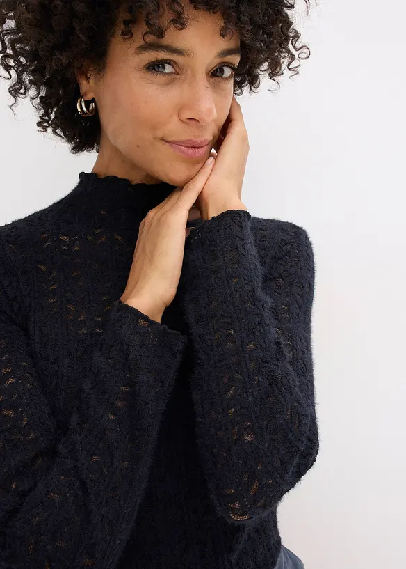 Rol&aacute;kov&eacute; tričko z krajky, bonprix