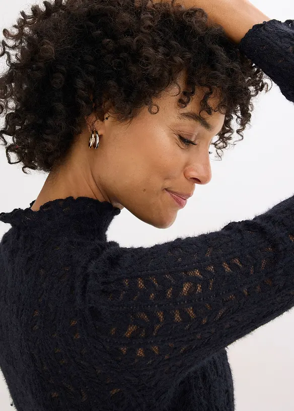 Rol&aacute;kov&eacute; tričko z krajky, bonprix