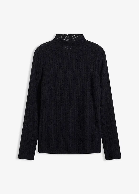 Rol&aacute;kov&eacute; tričko z krajky, bonprix