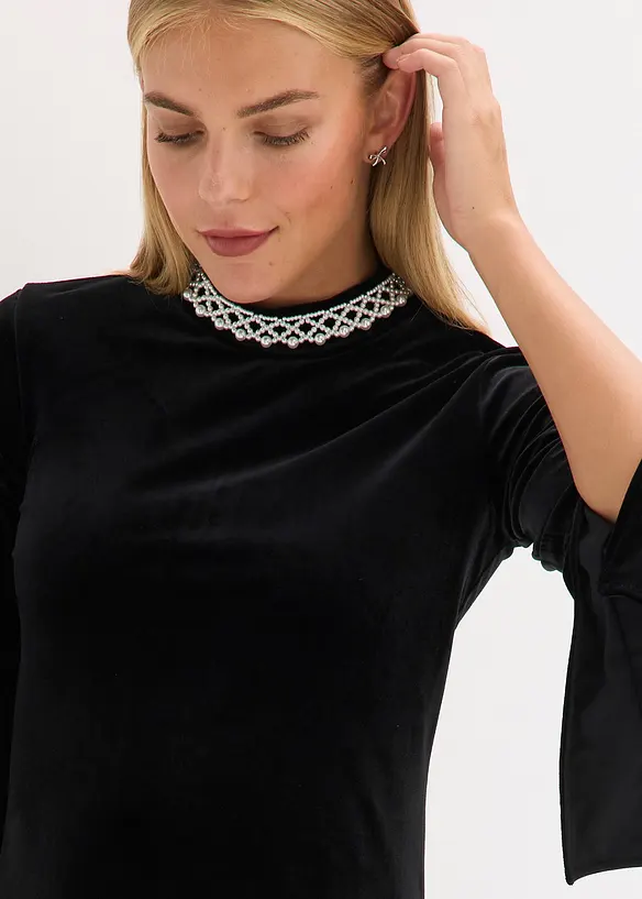 Minišaty ze splývavého sametu, bonprix