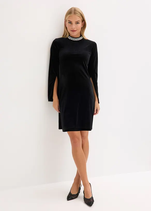 Minišaty ze splývavého sametu, bonprix